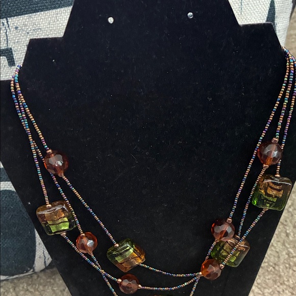 Chico's Brown and Green Beaded Necklace - Picture 5 of 5